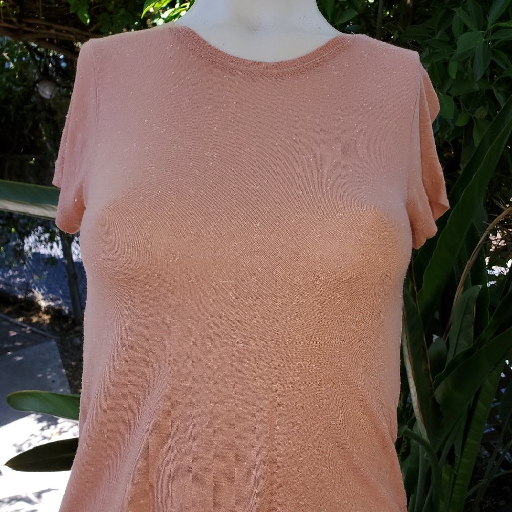 3/$15 Mix& Match T&B Cap Sleeve Peach Tee  Shirt 7/8 *